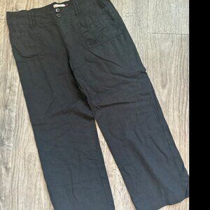 SO WOMEN BLACK PANTS CASUAL LOUNGE SMALL S LINEN